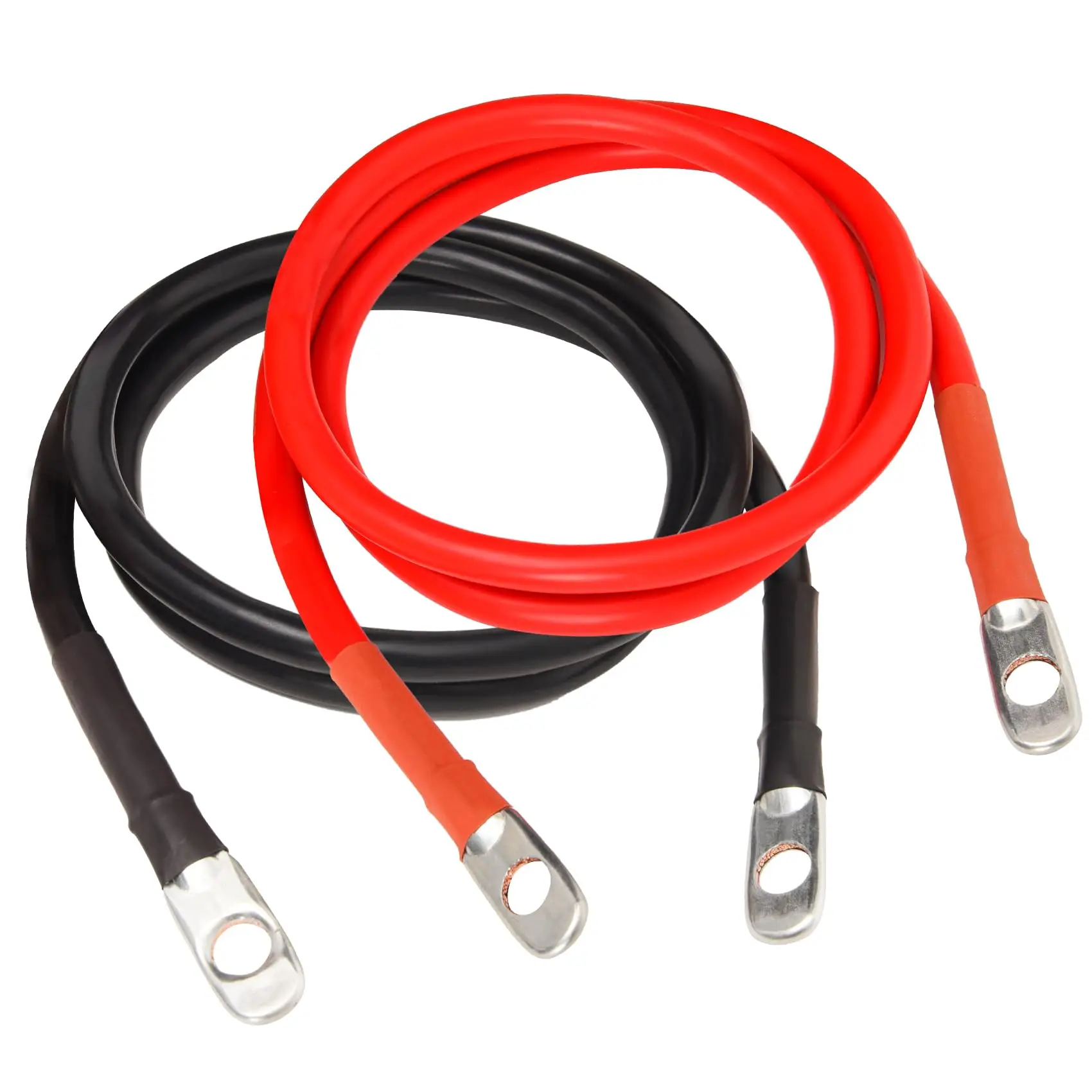 2 AWG Battery Cable 2AWG 36-Inch Battery Inverter Cables Set All Copper Conductor Wire with 3/8