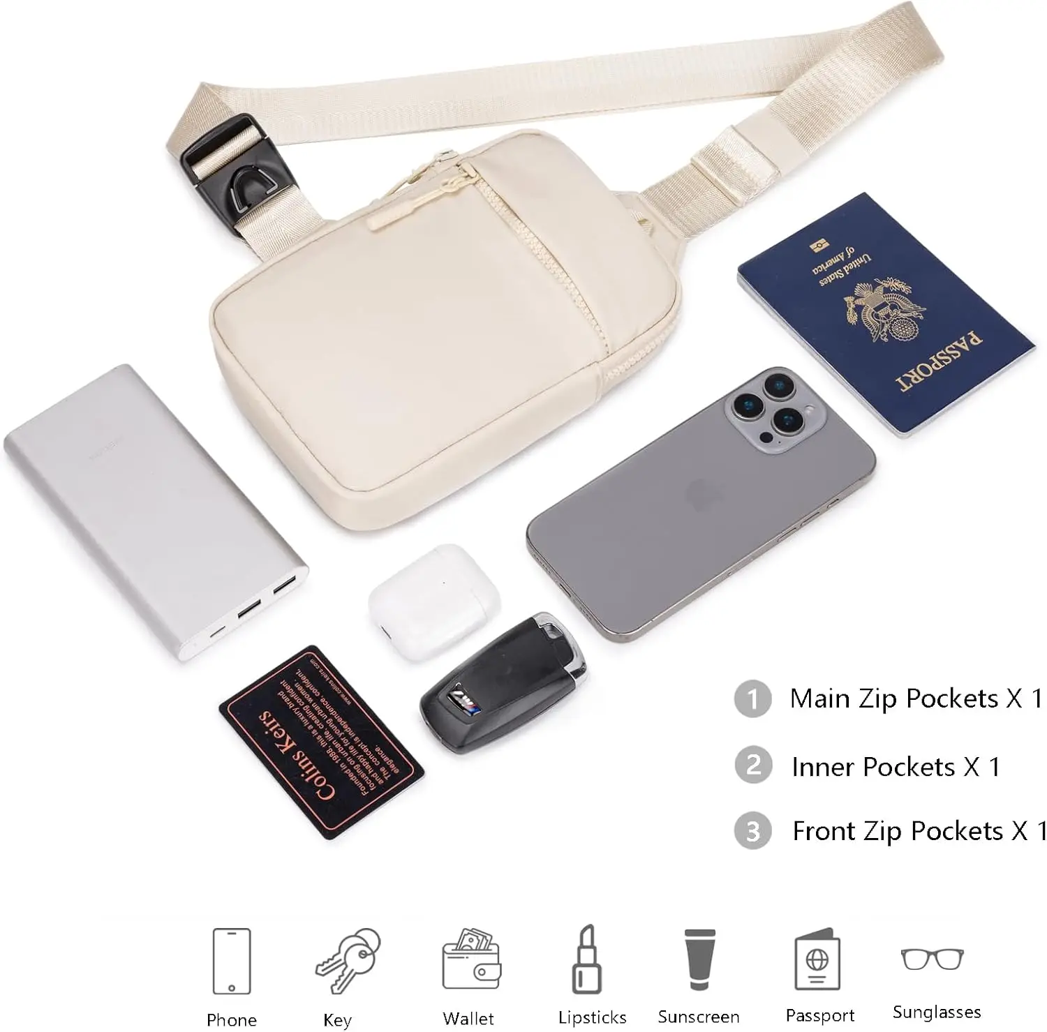 Picture 5: Mini Sling Bag for Men Women, Waterproof Utility Crossbody Backpack Chest Bag for Hiking Travel Sports Running