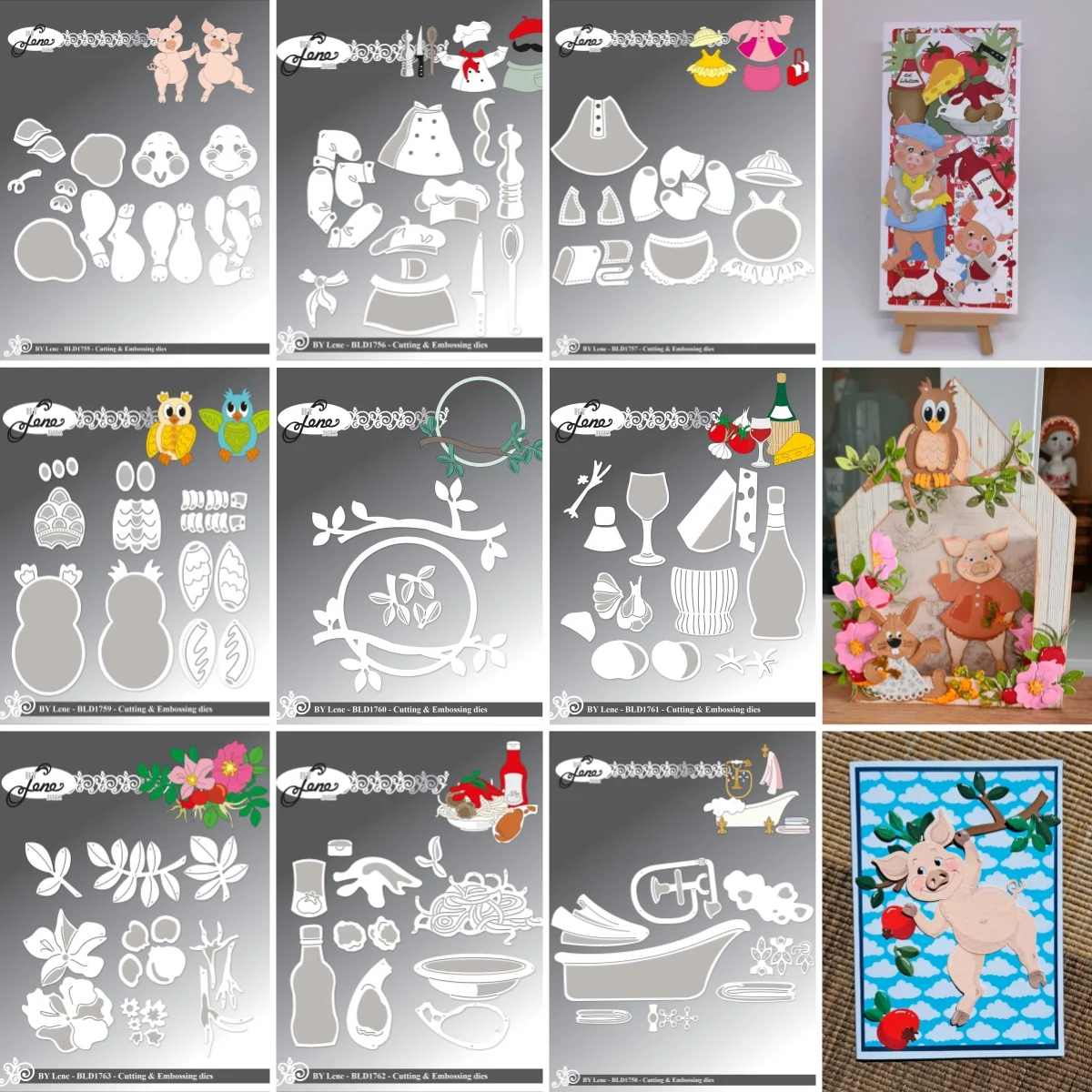 

Branches Flowers Happy Pigs Accessories 2025 New Metal Cutting Dies Cut DIY Scrapbooking Supplies Paper Craft Handmade Album