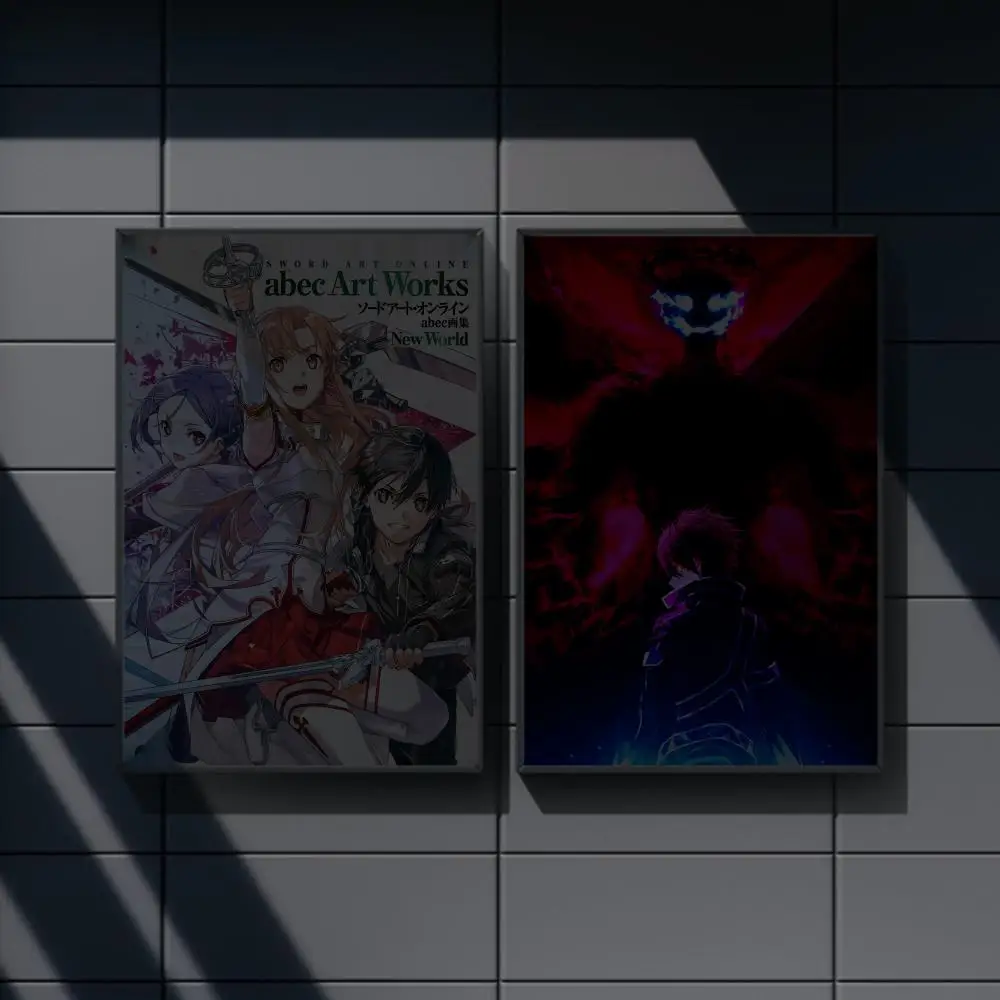 ملصق Sword Art Online SAO عالي الدقة متعدد الاستخدامات مقاوم للماء لتزيين الحائط ذاتي اللصق لأي مساحة هدية مثالية