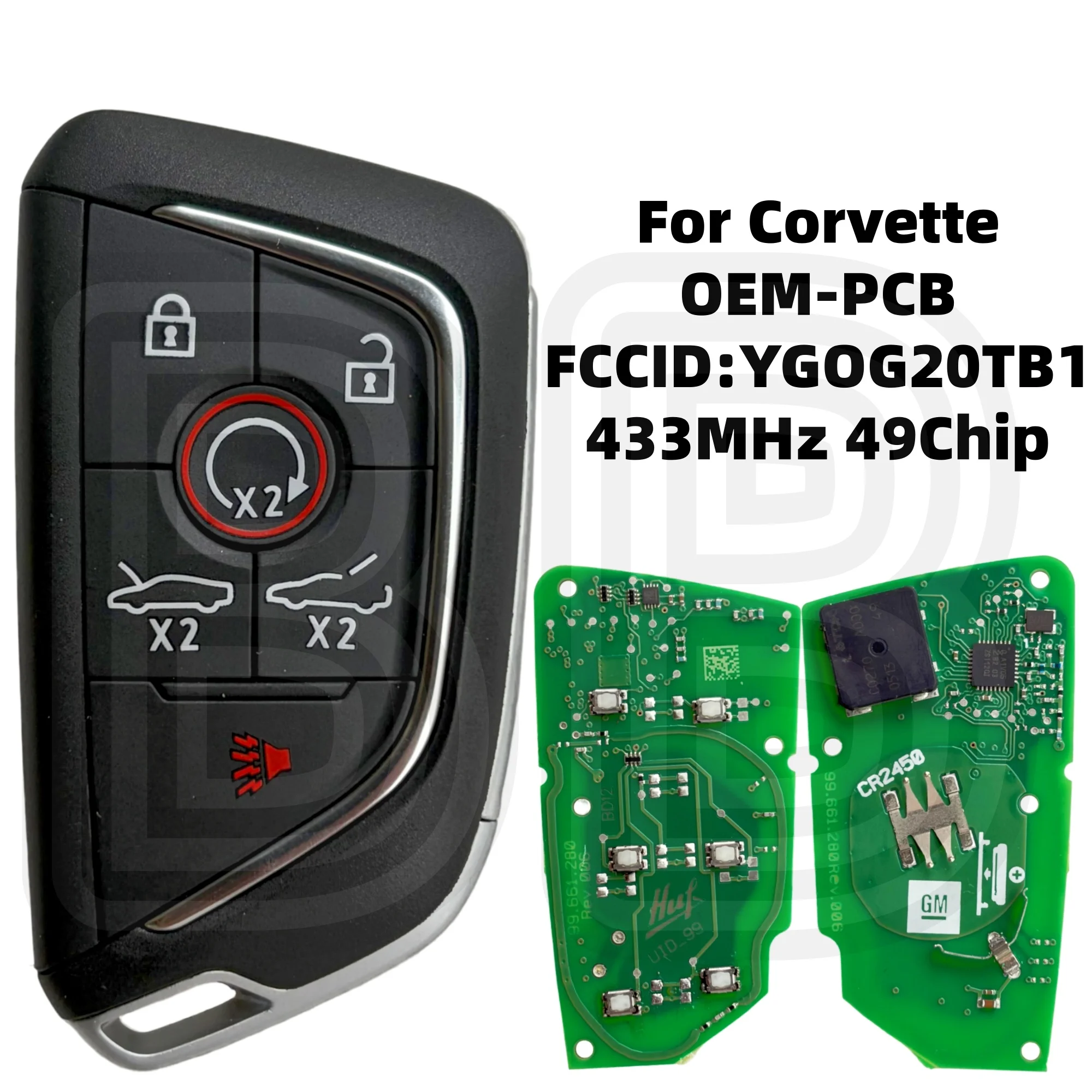 Oem-Pcb 433Mhz 49Chip Is Suitable for Cadillac Escalade Ct4 Ct5 2020 2021 2022 Corvette Smart Remote Control Key
