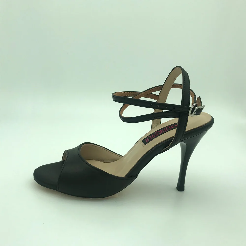 Chaussures de danse argentine Tango, chaussures de fête, chaussures de mariage, semelle extérieure en cuir, T62102BL, talon 9cm, 7.5cm, disponible,