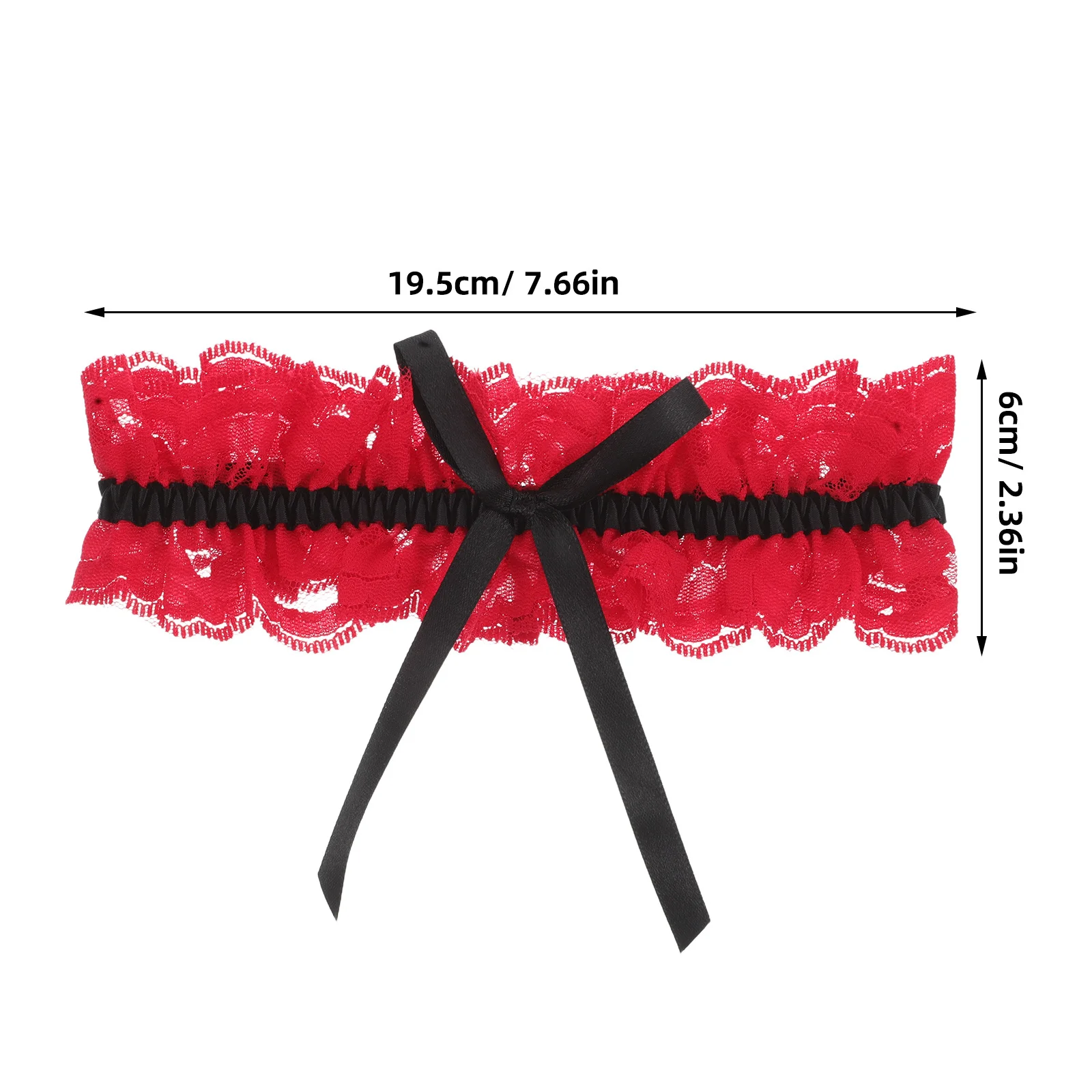 빨간 레이스 검은 리본 신부 레그 가터 리본 매듭 웨딩 액세서리 편안한 조절 가능한 레이스 가터 신부용