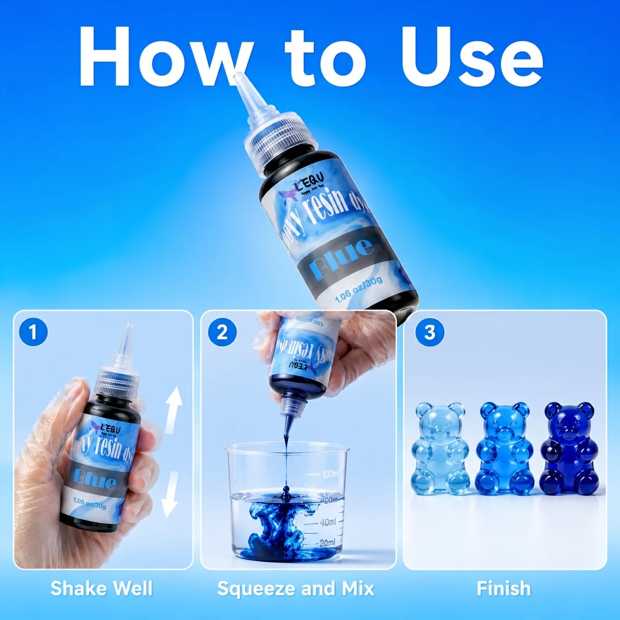 8 Colors Epoxy Resin Liquid Colorant LEQU 30g Per Bottle Translucent Dye for UV Resin DIY Coaster Resin Mold HandmadeAccessories