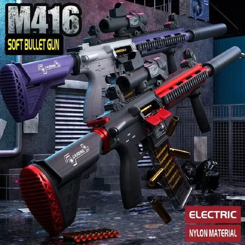 M416 Fully Automatic Shell Ejection Child Soft Bullet gun Mechanical Continuous Firing Weapon Boys Toy Gun CS Fighting Game Gift