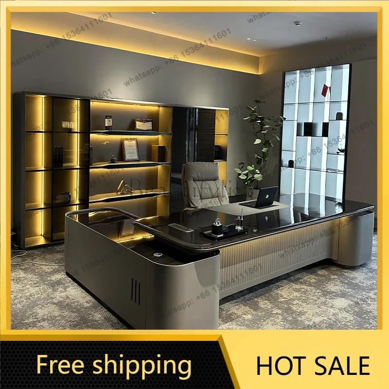 LDAesthetic Shelves Office Desk Display Minimalist Crafts Gaming Office Desk Computer Bedroom Mesas Escritorio   Furniture