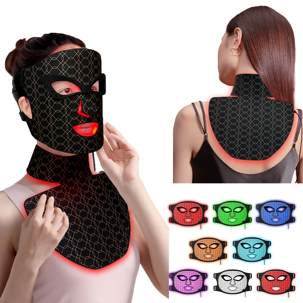 

Skin Care Anti Face Neck Silicone Mask LED Light Photon Red Light Therapy Facial Silicone Led Mask Skin Care Light Therapy Mask