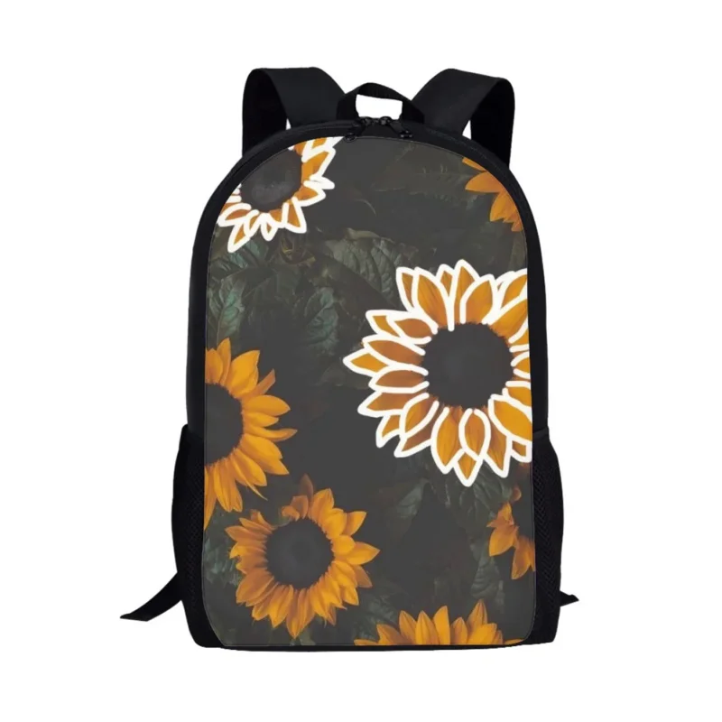 Mochilas escolares creativas de girasol para niñas, niños y adolescentes, mochila informal diaria, bolsa para ordenador portátil, mochilas de viaje de estilo Simple para hombres y mujeres