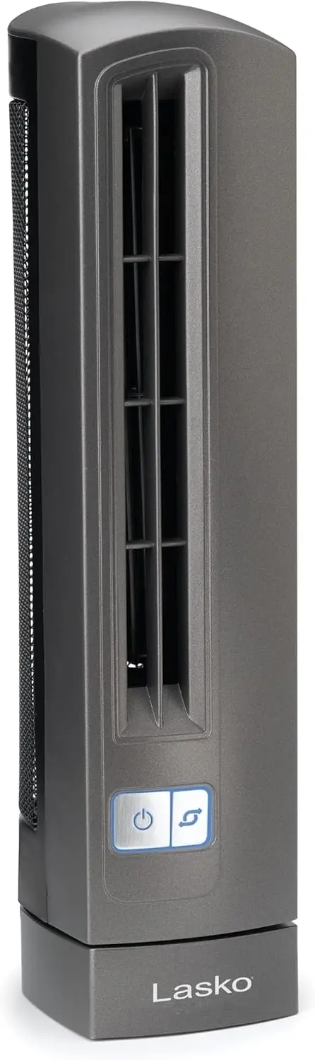 

Air Stik Ulta-Slim Oscillating Desktop Fan, 2 Speeds, for Bedroom, Living Room, Office, 14', Gray, 4000