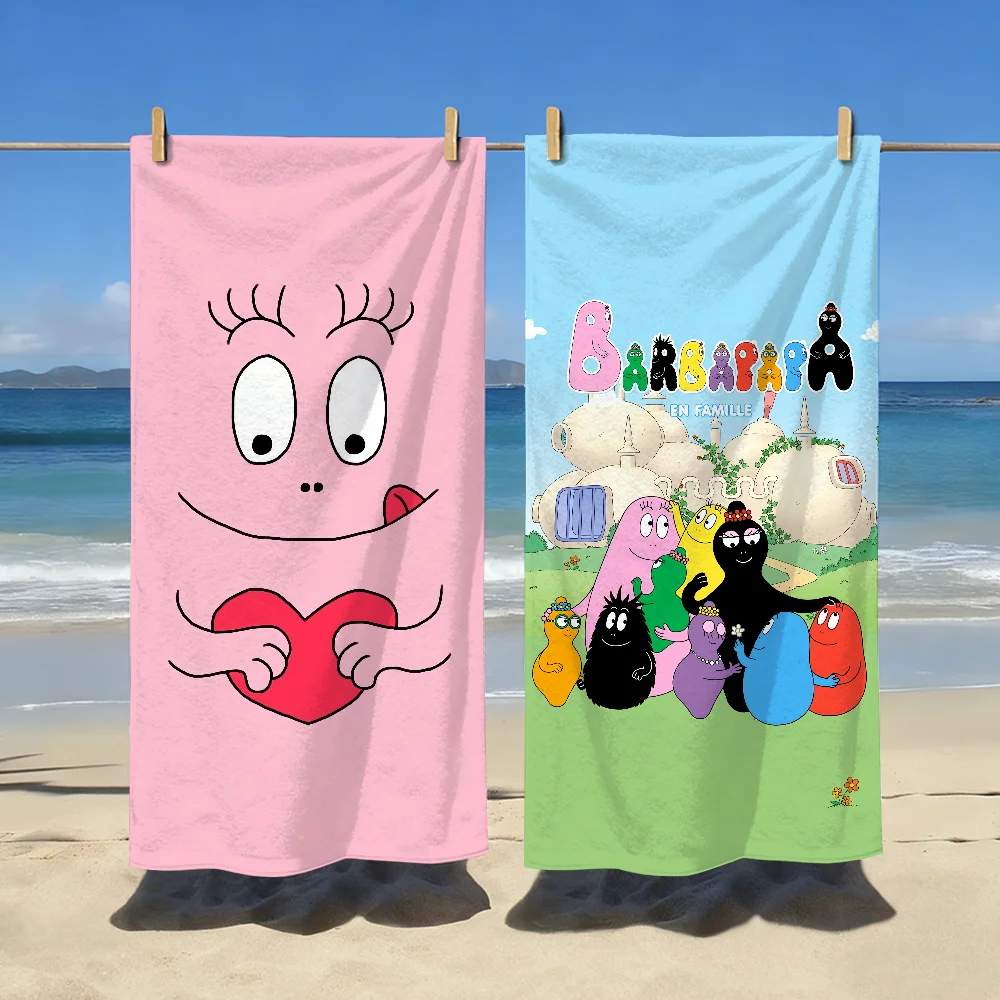 Simpatico asciugamano cartone animato B-Barbapapa, morbido regalo per la piscina, per viaggi, palestra, doccia, campeggio, asciugatura rapida, sport,