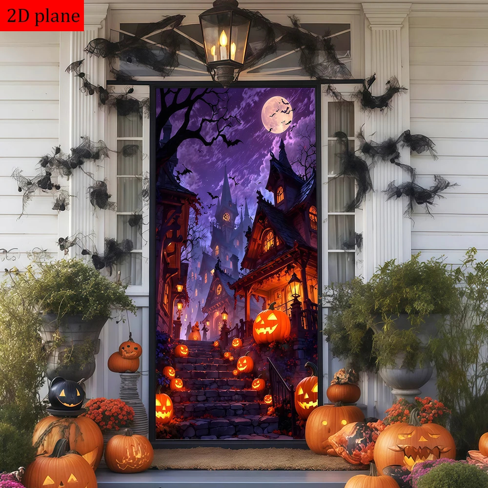 lanternas-de-abobora-de-halloween-casas-assombradas-lua-cheia-morcegos-decoracao-de-moldura-de-porta-com-faixa-elastica-de-alta-elasticidade