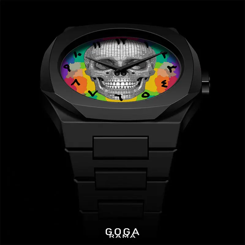 Relógio masculino esportivo leve com pulseira de policarbonato preto, cor do oriente médio, algarismos arábicos, mostrador de quartzo, à prova d'água