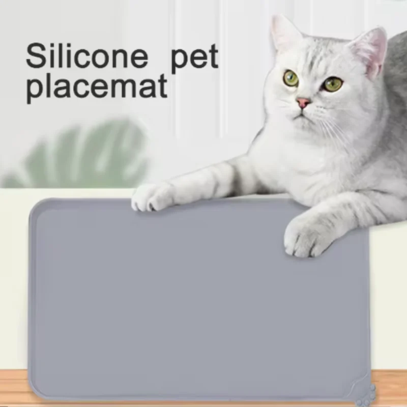 Silicone Pet Meal Mat Pet Waterproof and Anti Slip Cat Food Mat No Cleaning Required Puppy Feeding Bowl Mat Pet Accessories