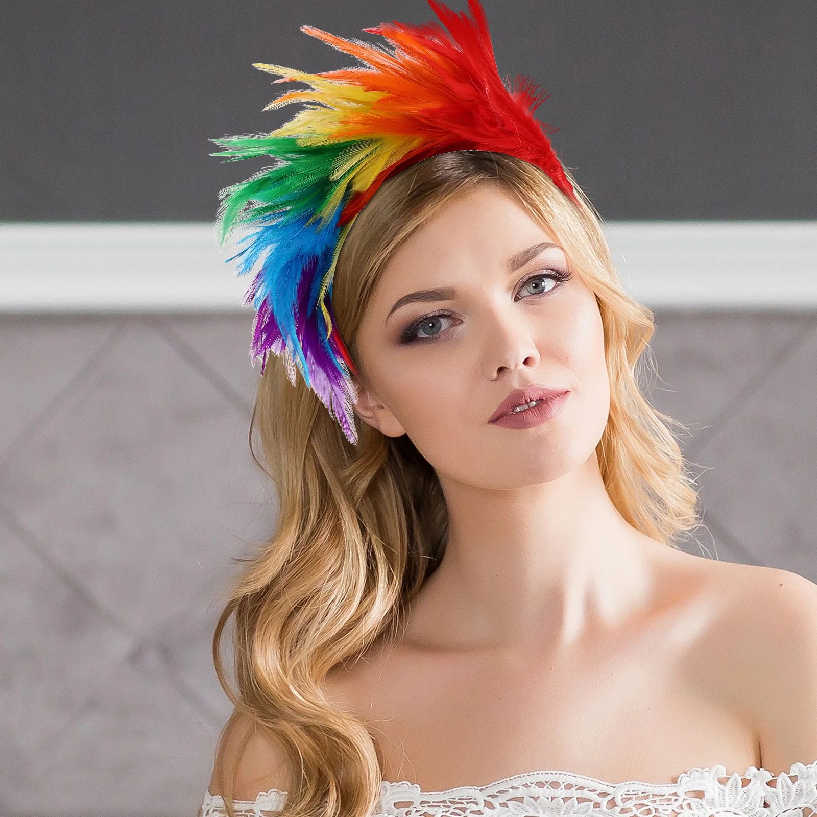 

Colorful s Multicolor Plume Headdresses Women Carnival Prom Headpiece For Women Hair Faux Fascinator
