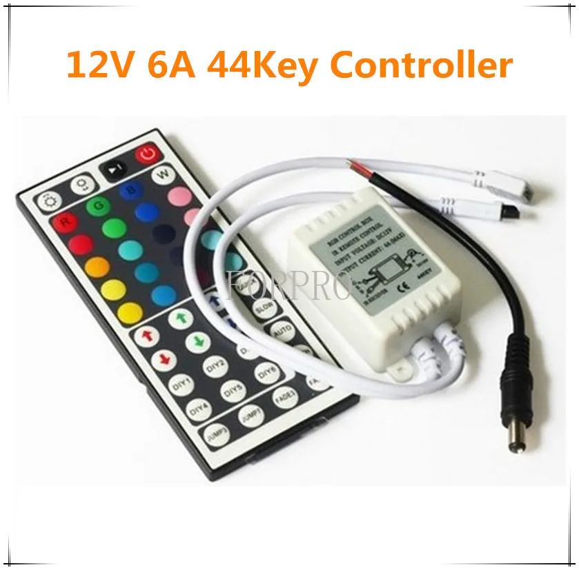 

50pcs LED Controller 44 Keys IR RGB Controler Infrared Remote Controller DC12V 6A For RGB SMD 3528 5050 LED Strip Tape