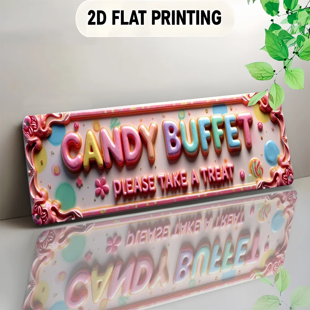 CIFBUY Vintage Rustic Aluminum Wall Art Waterproof Wear Resistant Candy Buffet Sign Farmhouse Porch Garage Bedroom Home Decor
