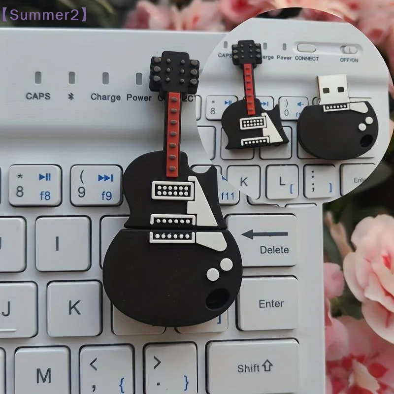 Cartoon Electric Guitar USB Pendrive 4GB 8GB 16GB 32GB 64GB 128GB High Speed Transmission USB Flash Drive〔Sum2〕