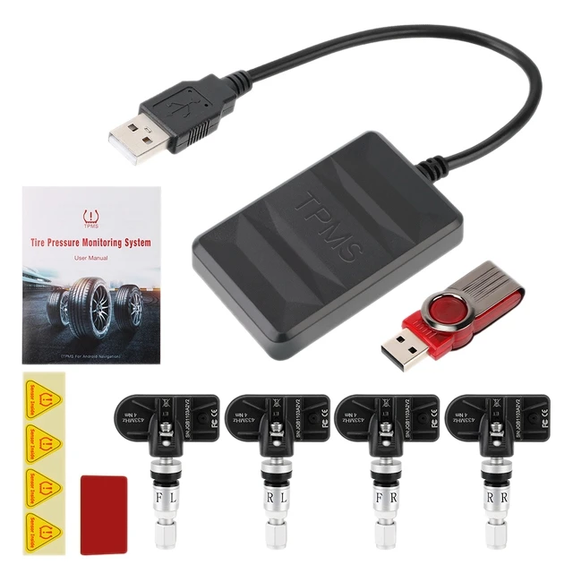 Car TPMS Tire Pressure Monitoring System USB Android Navigation Tire Pressure Detection Internal Tire Pressure Sensor