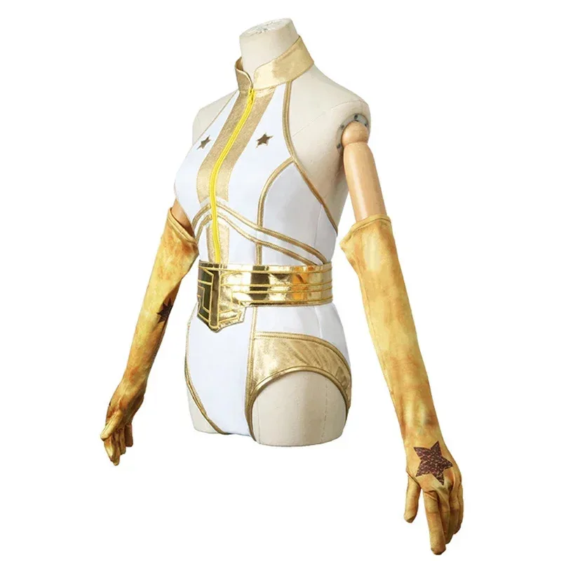 CyMovie 소년들 스타라이트 슈퍼 히어로 애니 1월 코스프레 의상 여성 점프 슈트 벨트 장갑 양말 정장 바디 슈트 할로윈 파티