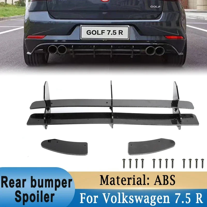 

For Volkswagen VW Golf 7.5 R Rear Bumper Lip Diffuser Extension Side Splitters Distributor Protection Guard Spoiler Panel