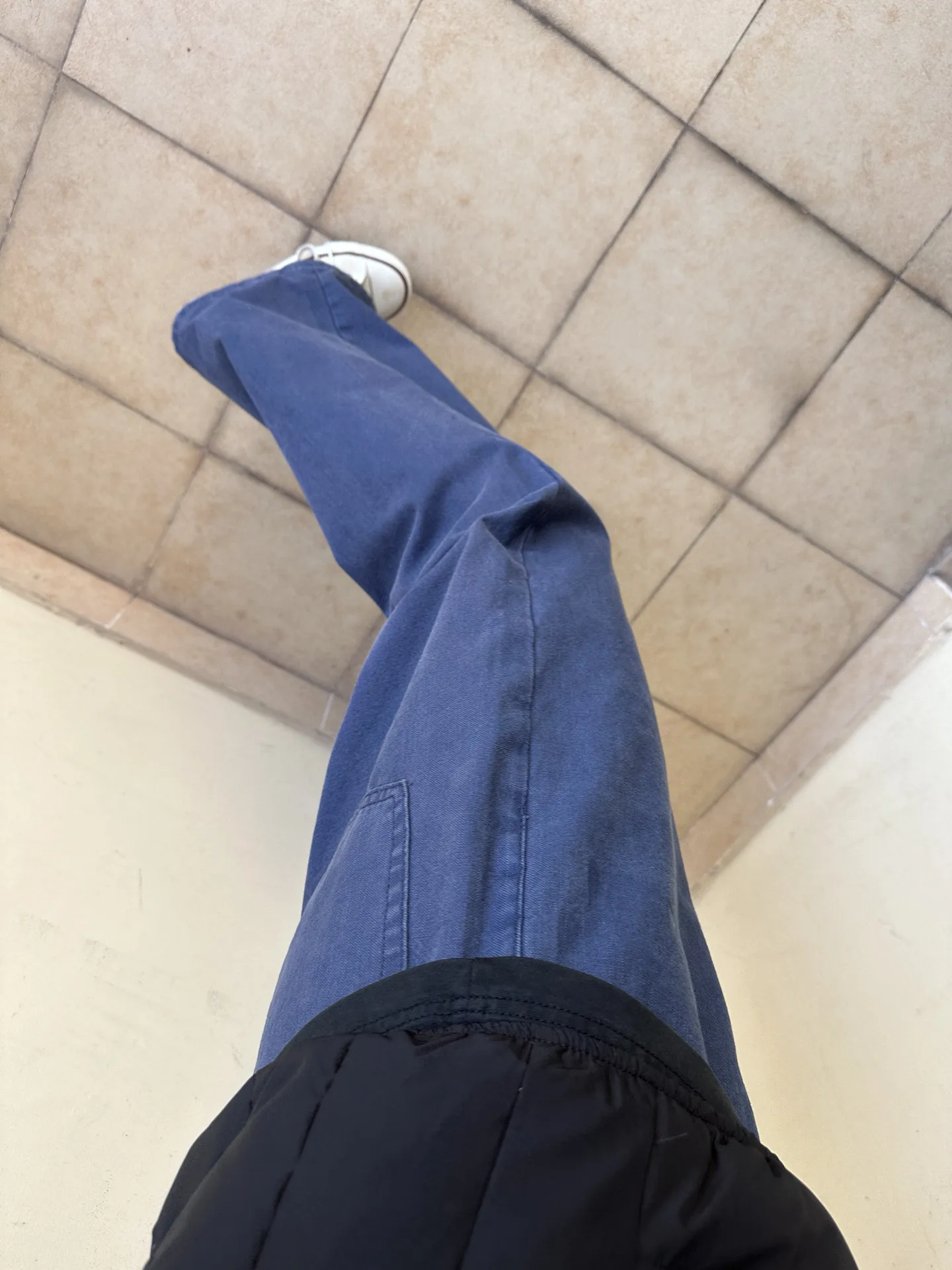 Blue Washed Straight Leg Slim Fit Jeans American High Street Cleanfit Narrow Version French Workwear mid Waist Zipper Closure