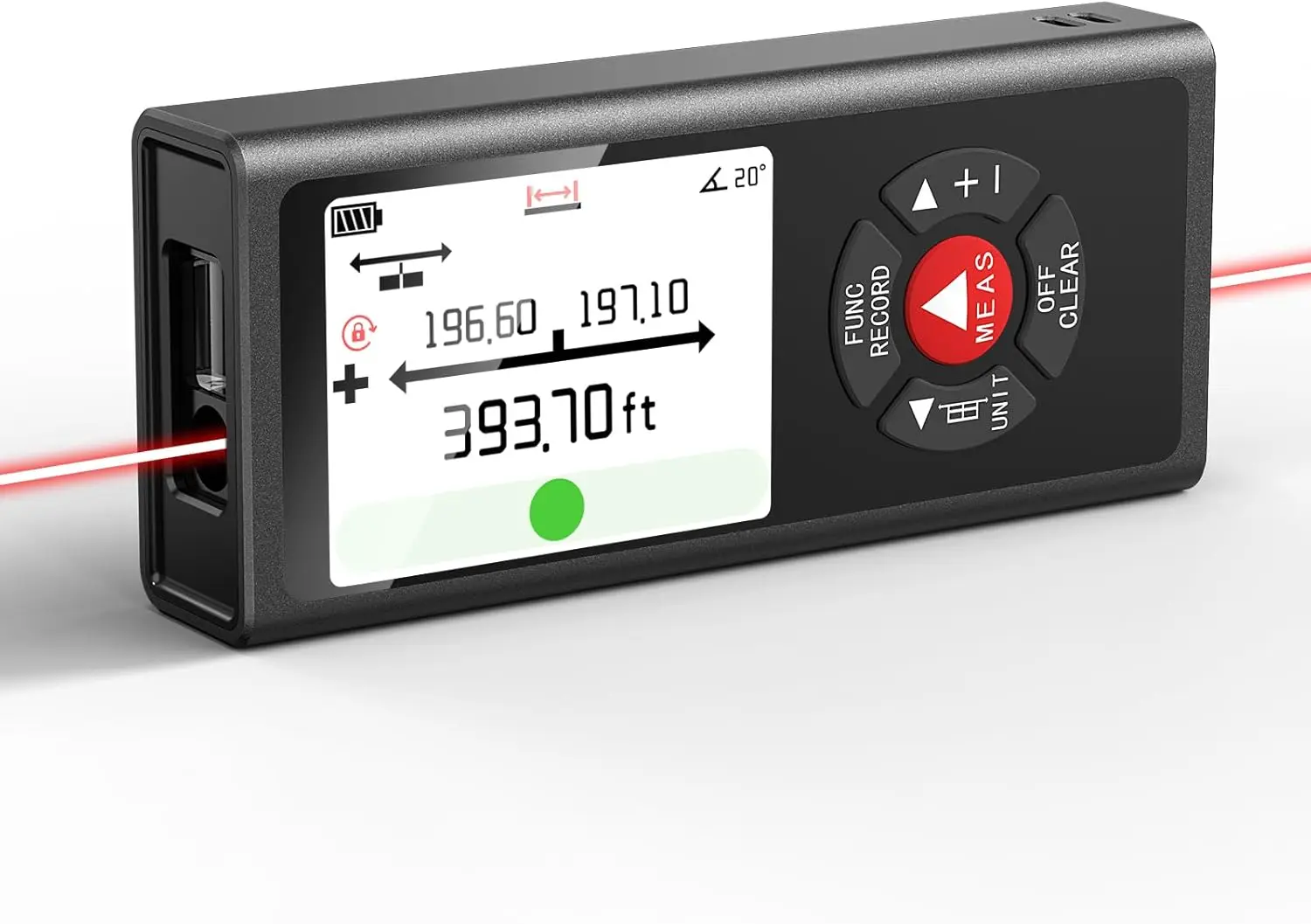 

Dual Bilateral Laser Distance Measuring Tool Sturdy Aluminum Casing Laser Tape Measure Distance Measuring Wheel