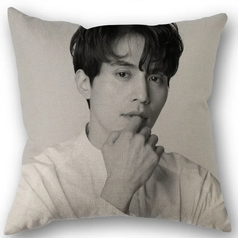 Nice Lee Dong Wook KPOP Pillowcase Cotton Linen Fabric Square Zipper Pillowcase New 45X45cm Wedding Decorative Pillow Cover 1210