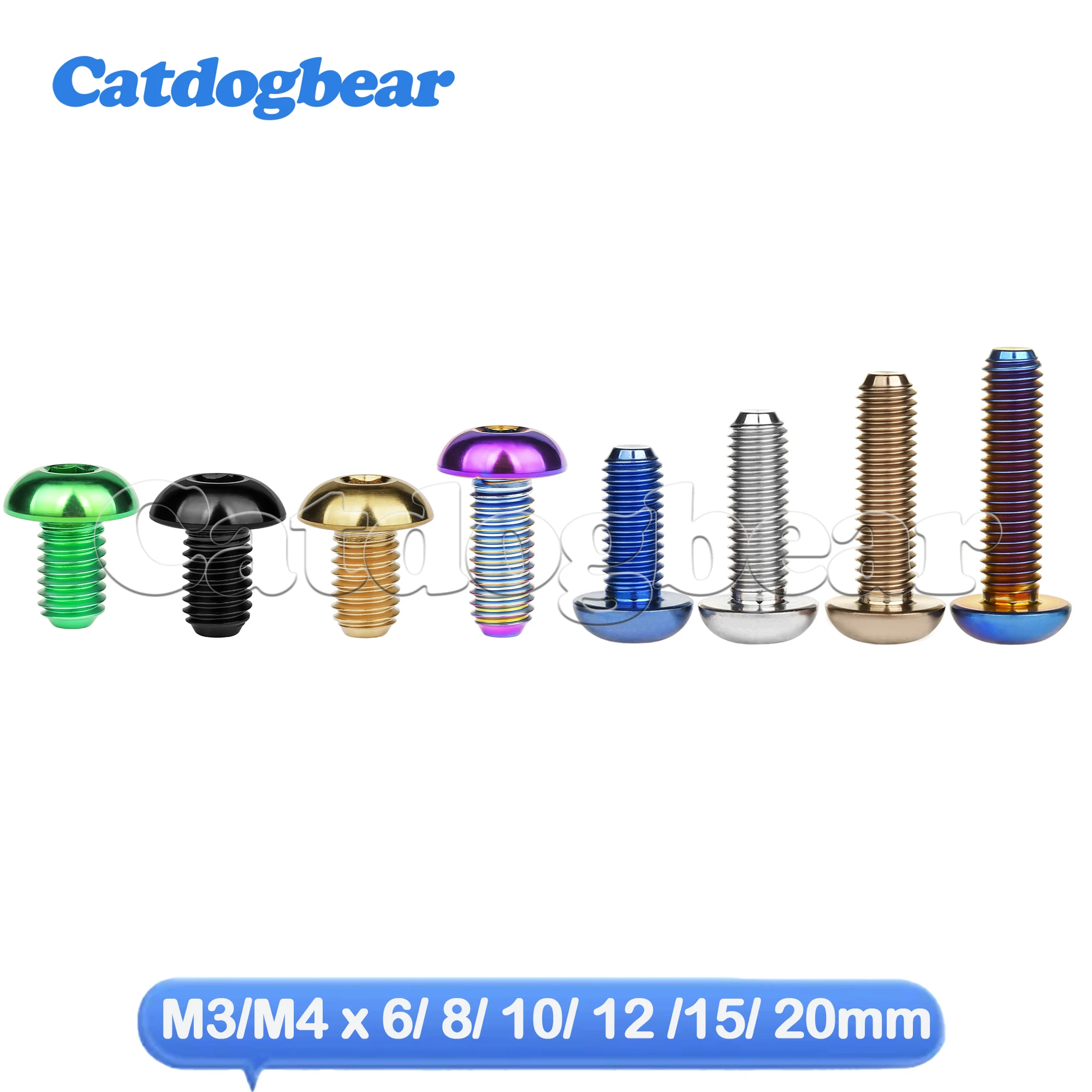 Catdogbear Titanium M3/M4 BoltBicycle with half-round head hex socket screws 6mm 8mm 10mm 12mm 15mm 20mm
