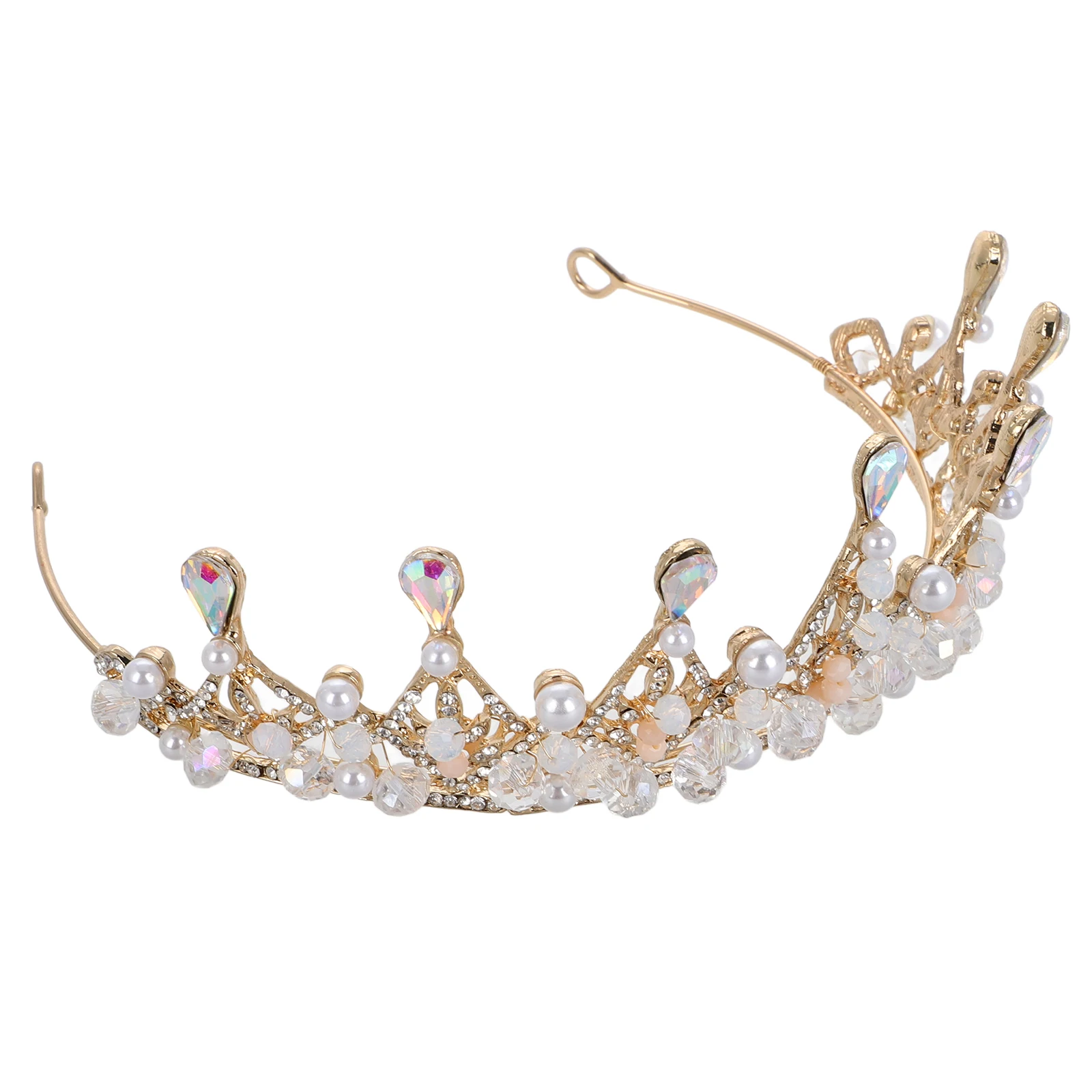 

Rhinestone Crown Tiara Bridal Jewelry Princess Crowns Elegant Tiaras Bride Accessories Wedding Bridesmaid Pearl Embellishments H