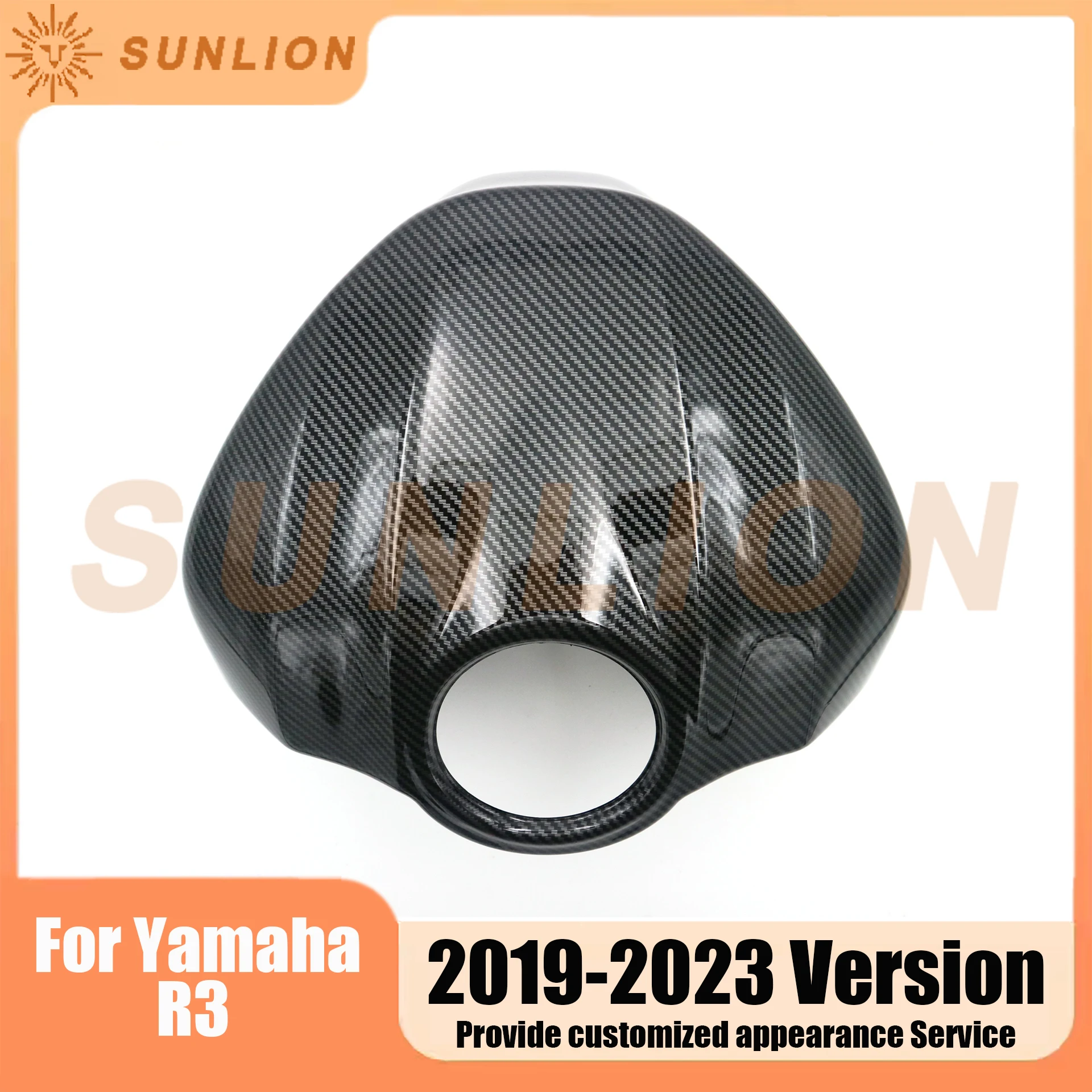 Carbon Fiber Painted Look Refit Increase In Height Motorcycles Fuel Gas Tank Cover Shell For YAMAHA R3 2019 2020 2021 2022 2023