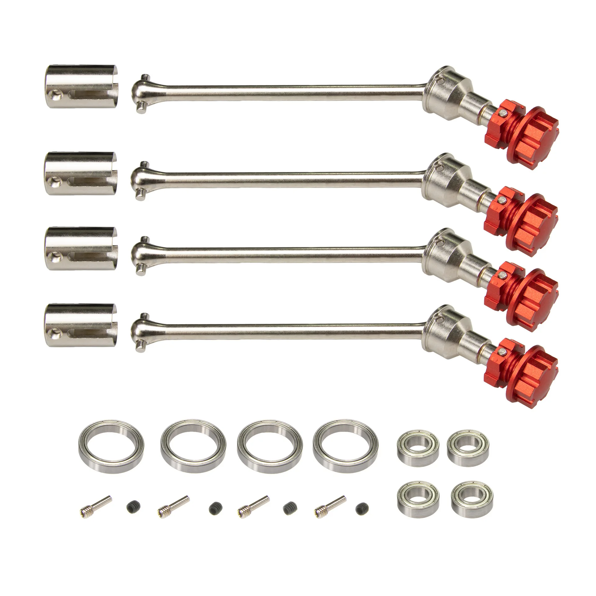 4 Stuks Metalen Staal Verlengde Aandrijfas Cvd Met Splined Wheel Hex 8996x Voor 1/10 Traxxas Maxx Widemaxx Rc Auto Upgrade Onderdelen