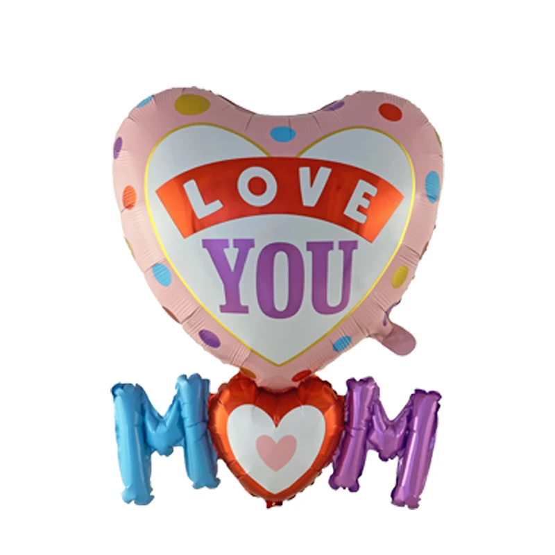 Mother\'s Day Decorations Balloons I Love You Mom Happy Mother\'s Day Aluminum Film Balloons Mothers Gifts