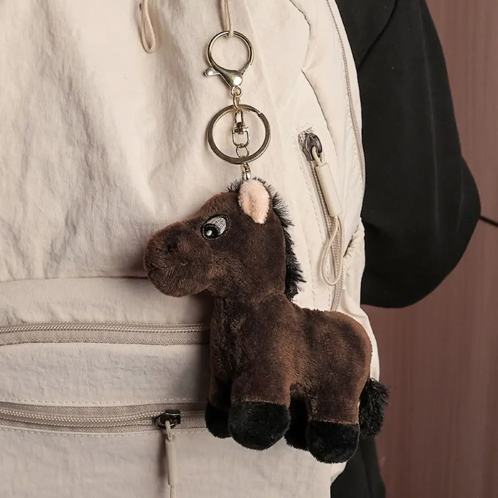 

Stuffed Animal Plush Horse Keychain Cute Cartoon Backpack Charm Stuffed Horse Doll Hanging Decoration Keyring