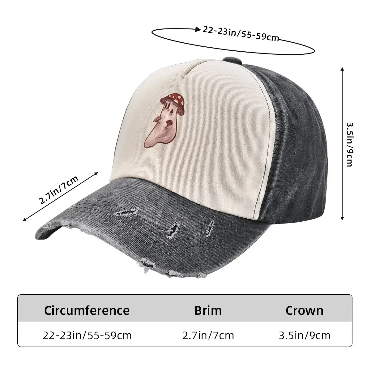 Mushroom Ghost Baseball Cap Streetwear Visor Golf Cap Luxury Man Hat Women's Men's
