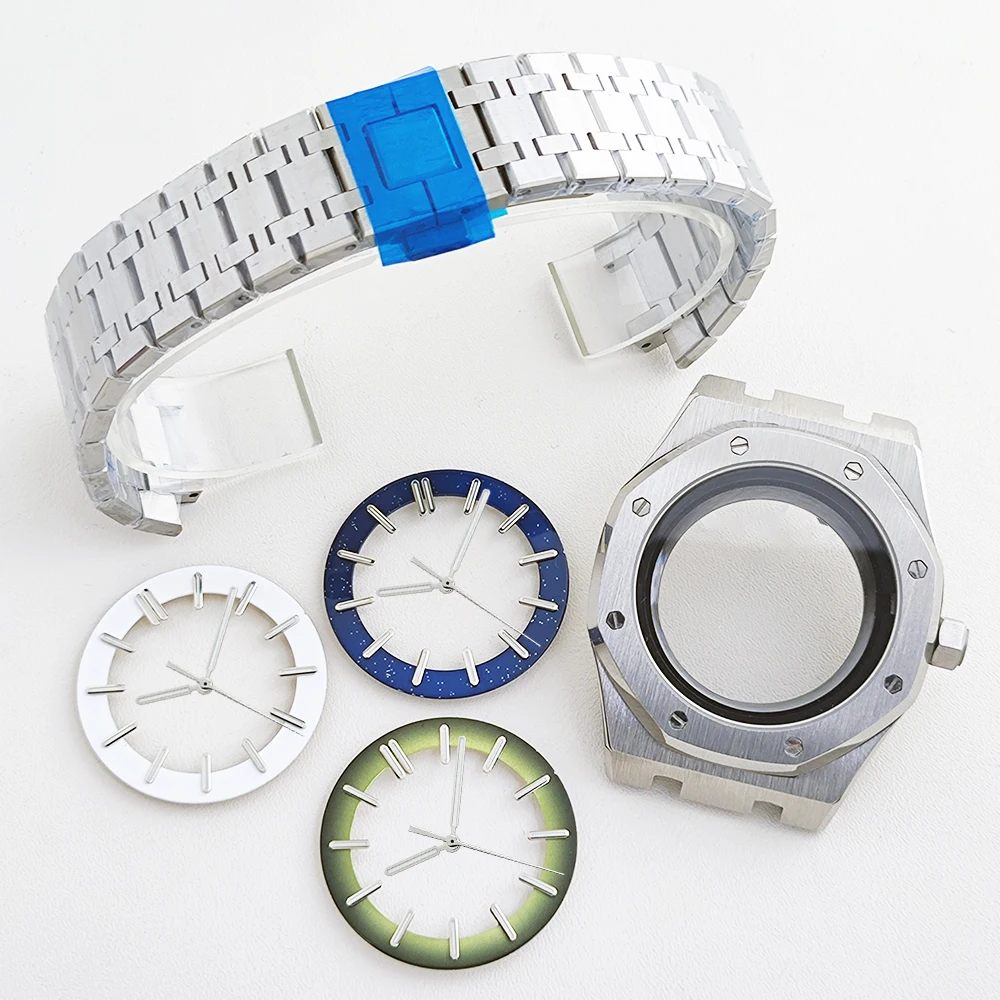 42mm Case NH70 Case 31.8mm Dial Stainless Steel Octagonal Case Green Luminous Dial Compatible With NH70 NH72 Automatic Movement