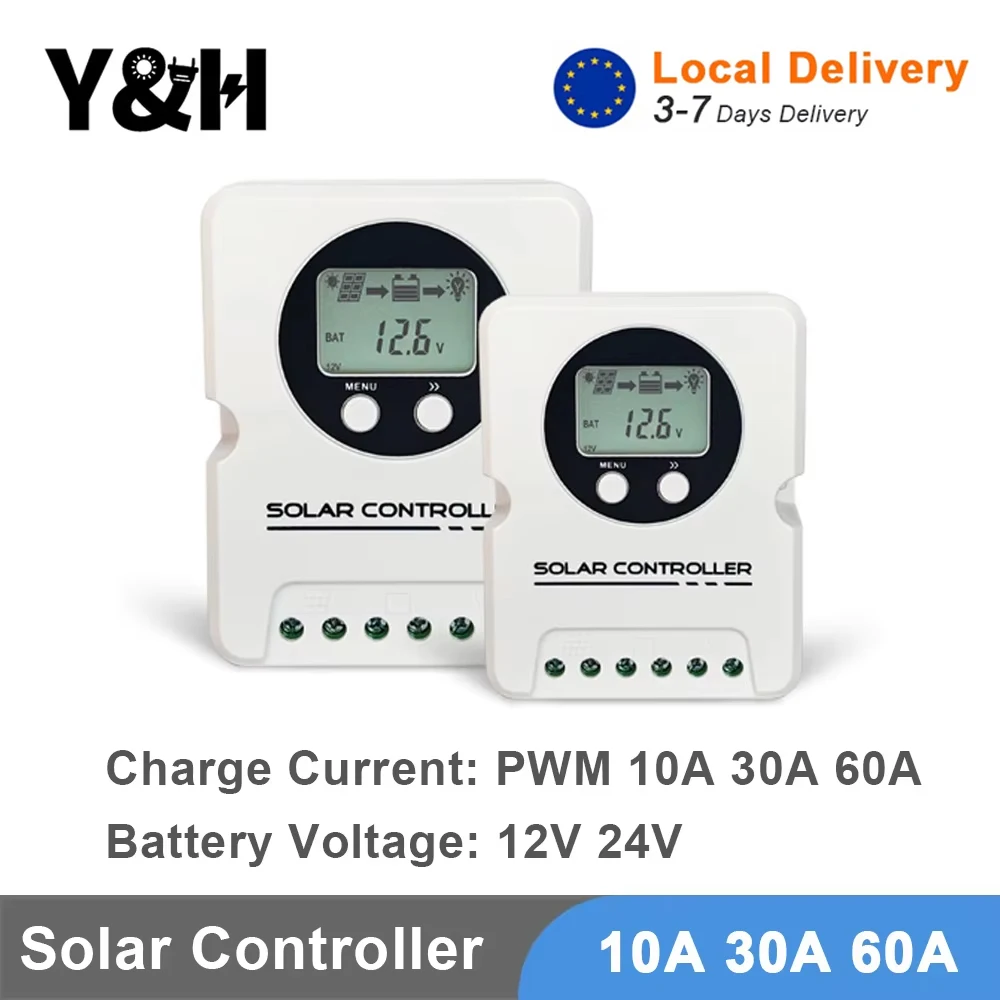 [DE Lager] Y&H PWM 30A 60A Solar-Laderegler 12V 24V Batterieregler mit Dual-USB, geeignet für SEL, GEL, FLD, LiFePO4