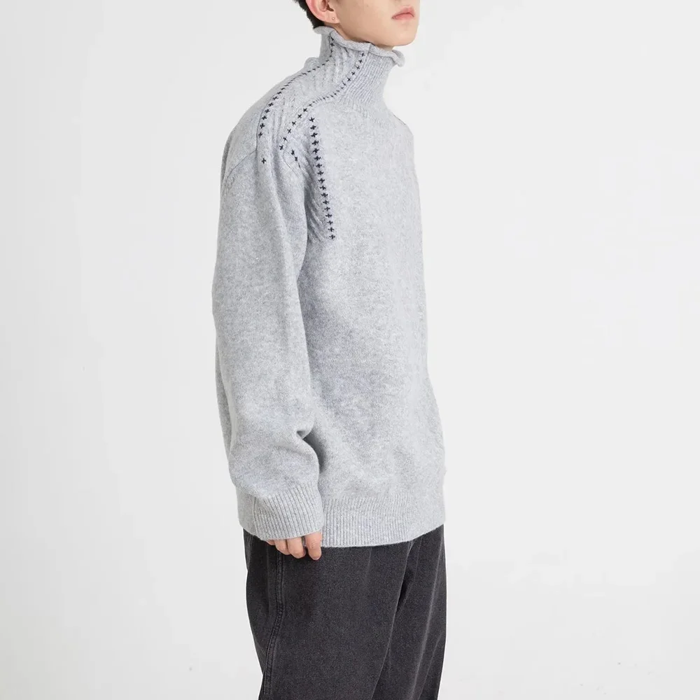 Mens Sweater Casual Knitted Sweater Autumn Streetwear Warm Soft Comfortable Daily Versatile Long Sleeve Tops Men'S Clothing