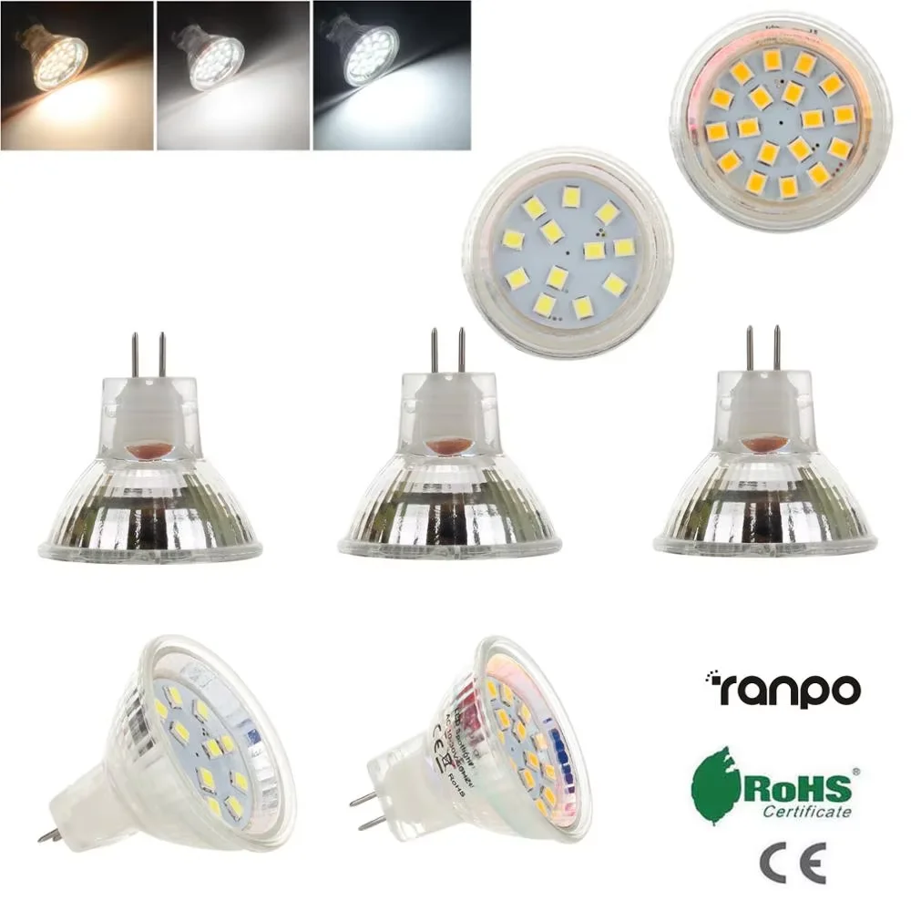 MR11 GU4 Mini LED Spotlight Bulbs 12V 24V 2835 SMD 2W 3W 12LEDs 18LEDs Bright Cool Warm White Lamp Replace 10W 20W Halogen Light
