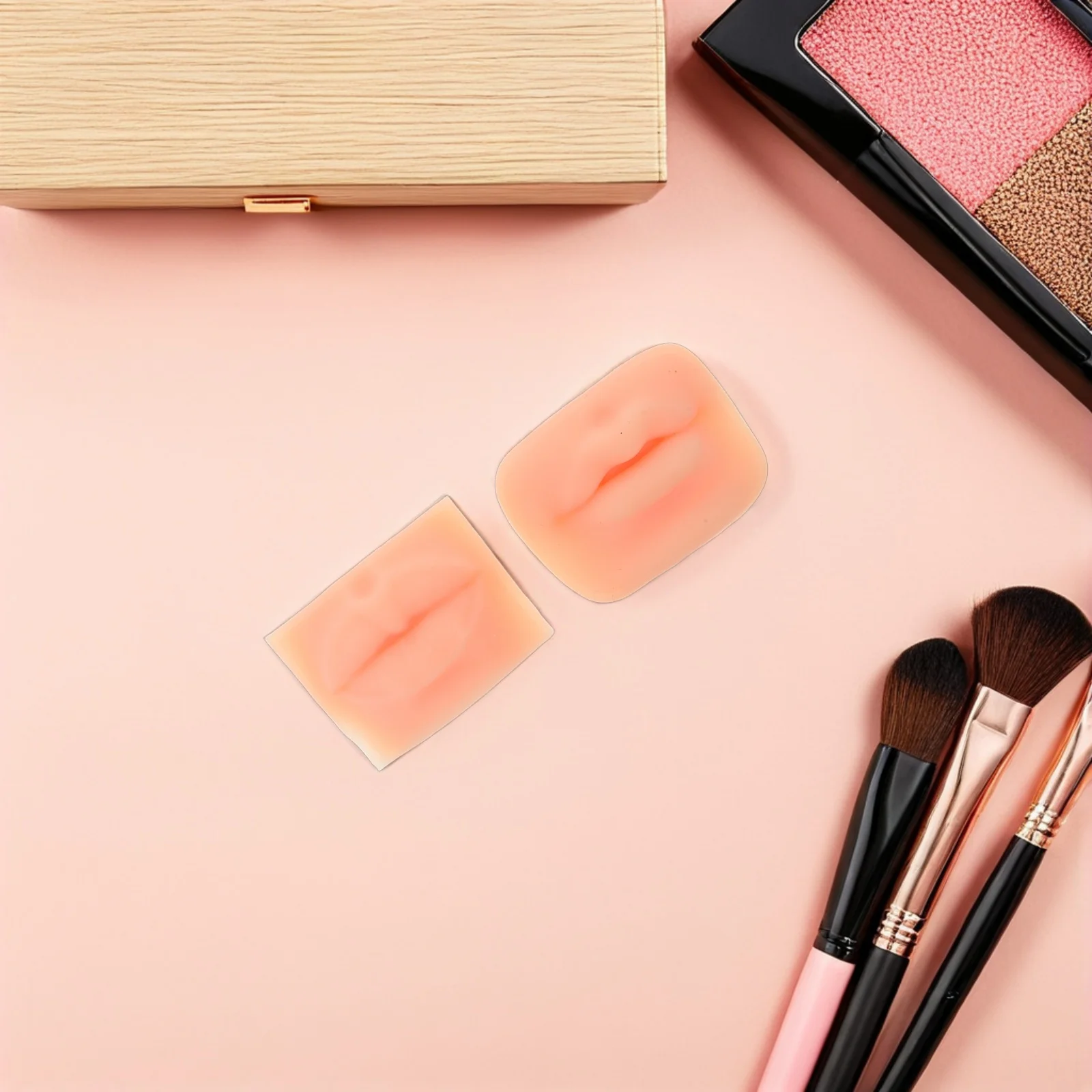 

2Pcs 5D Silicone Practice Lip Mold Realistic Square Round Simulation for Piercing Tattooing Supply