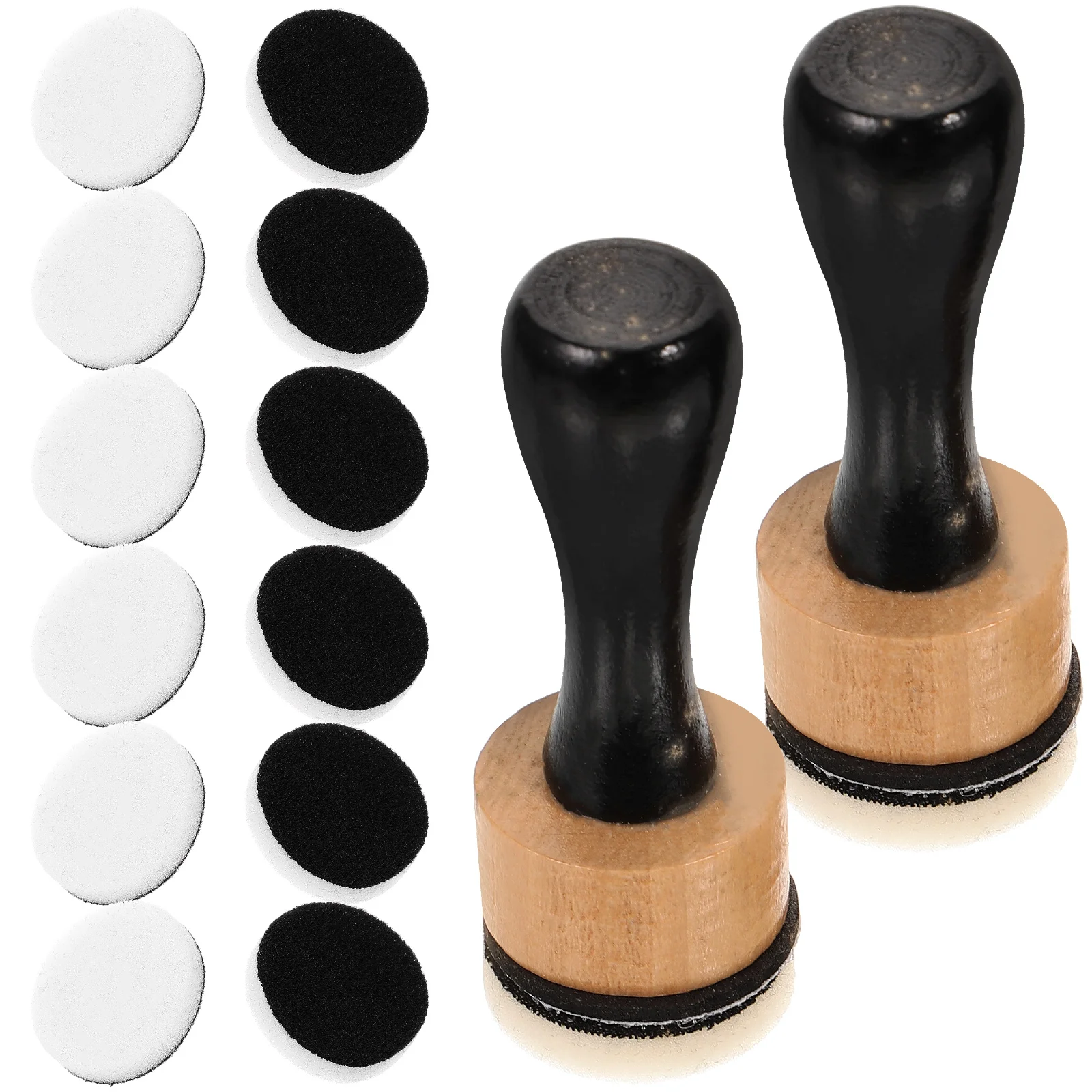 

Mini Foam Pad 2 Handled Blending Brushes 14 Sponges Reusable Round Sponge Pads Supplies Distress Ink Pads Card Making Paint