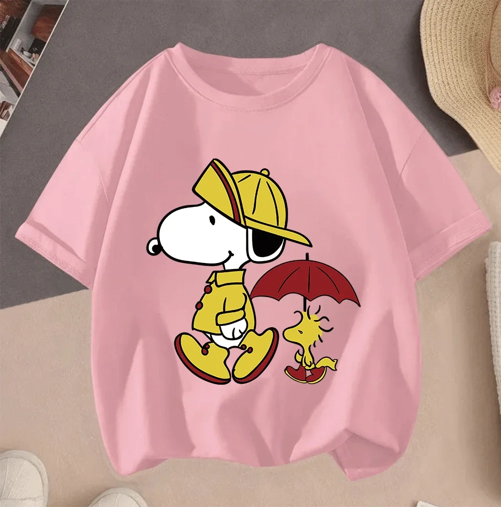

2D Snoopy Cute Puppy Cartoon 2026 Summer New Short Sleeve Casual Tops For Children