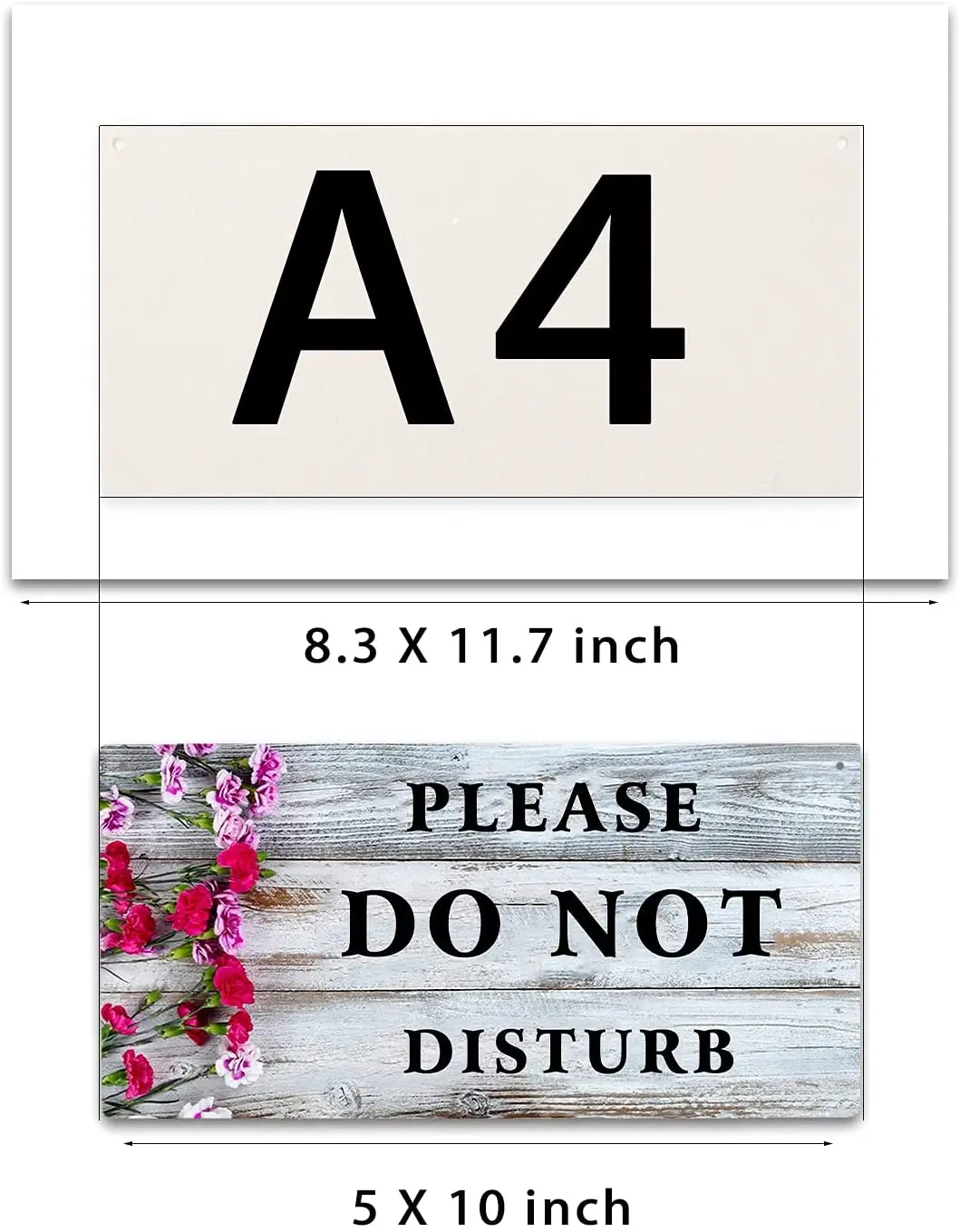 SOULEAK Please Do Not Disturb Wooden Sign, Do Not Disturb Flower Door Hanging Sign for Home Offices Clinics Law Firms Hotels