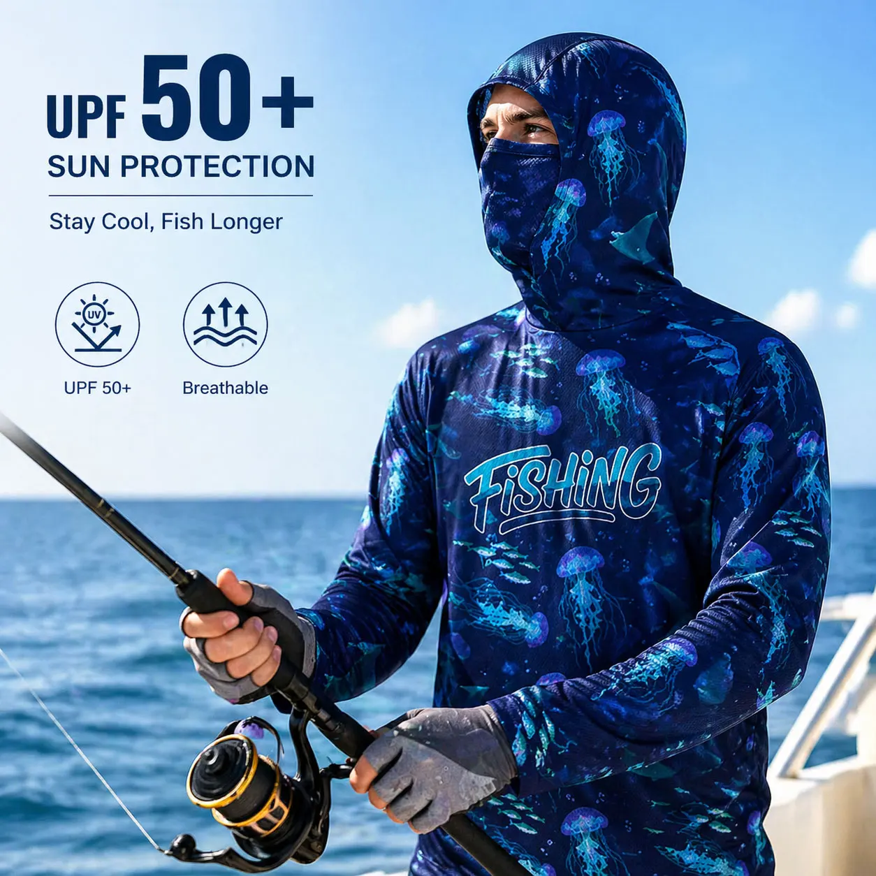 Fishing Hood Riding Tops Wear UPF 50+ Running T-shirt Beach Gear Hoodies Face Cover Outdoor Sports Neck Climb Kit Surfing Dress