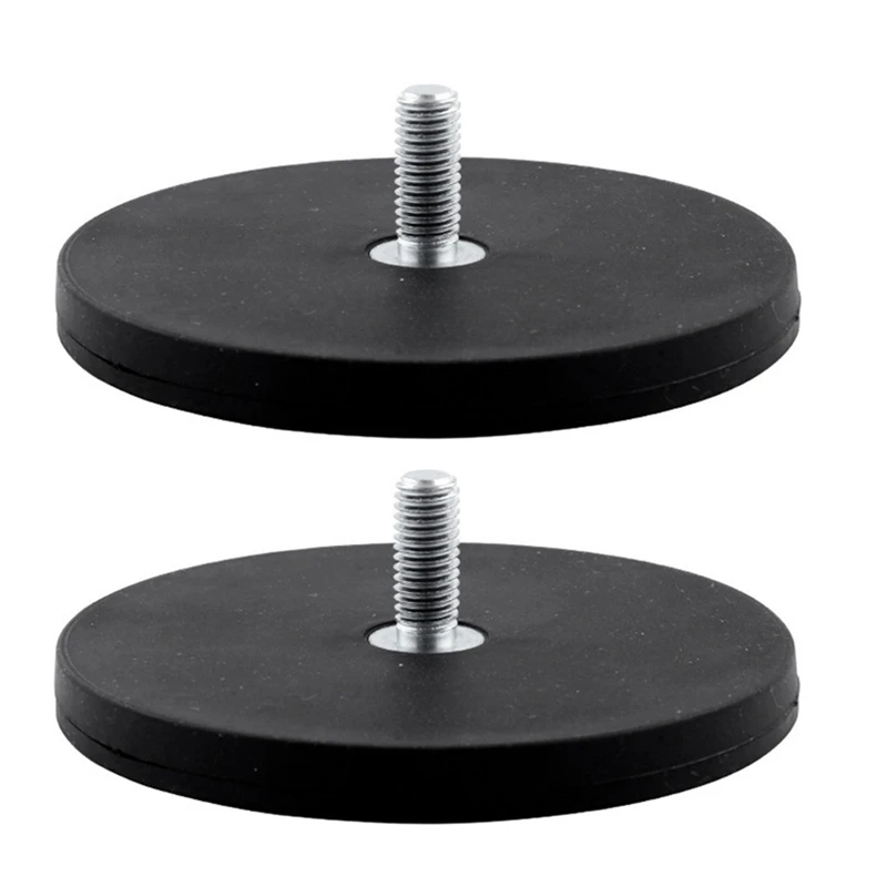 2Pcs Strong Magnetic Magnet Round Coated Base M4 M5 Mount For SLR Camera Car Roof LED Light Bar Holder 88Mm