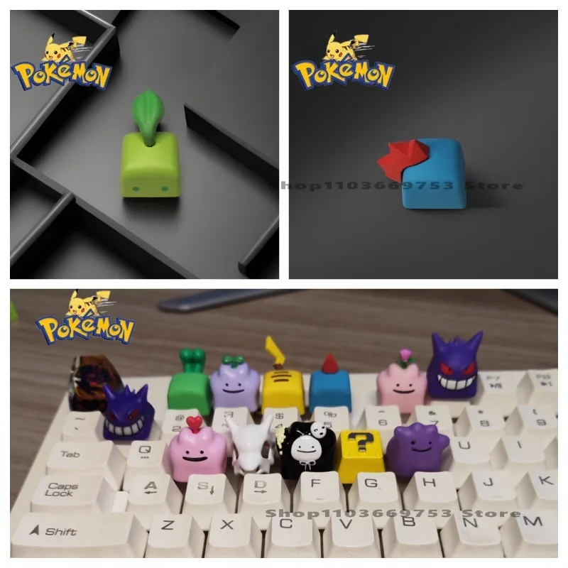 

Pokemon Keycaps Kawaii Pikachu Squirtle Mewtwo Keyboard Cap for Cross Shaft Mechanical Keyboard Stereo Key Caps Resin Keycap