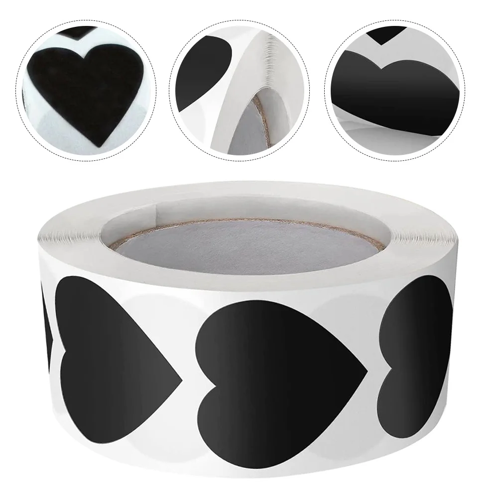 

1 Roll Black Heart Stickers Decorative Seal Stickers Self Adhesive for Gift Boxes Candy Packaging Baking Roll Sticker