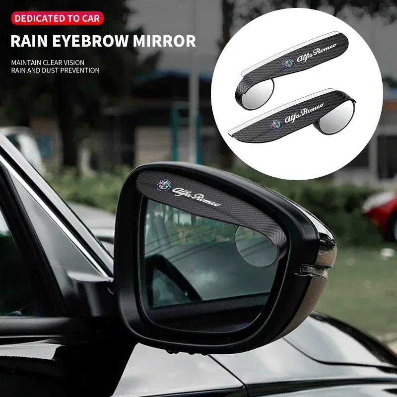 Car HD Wide Angle Rain Eyebrow Small Round Mirror For Alfa Romeo 159 147 156 166 Giulietta Giulia Mito Stelvio Brera Spider