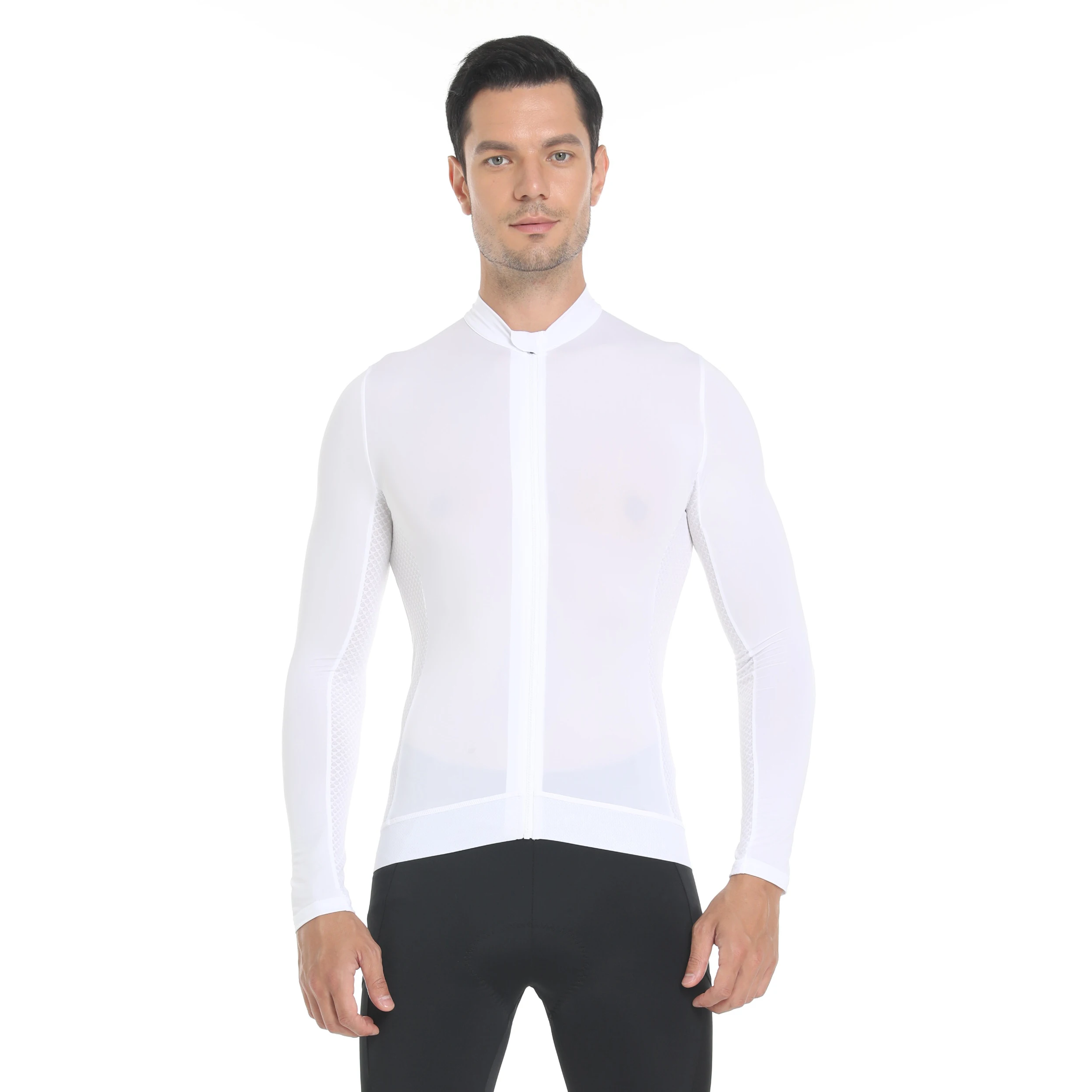 HISERWA Cycling Jersey Long Sleeve Men Pro Aero Slim Fit Cycling Jersey MTB Road Bike Clothing Breathable Quick Dry Shirt Bicycl