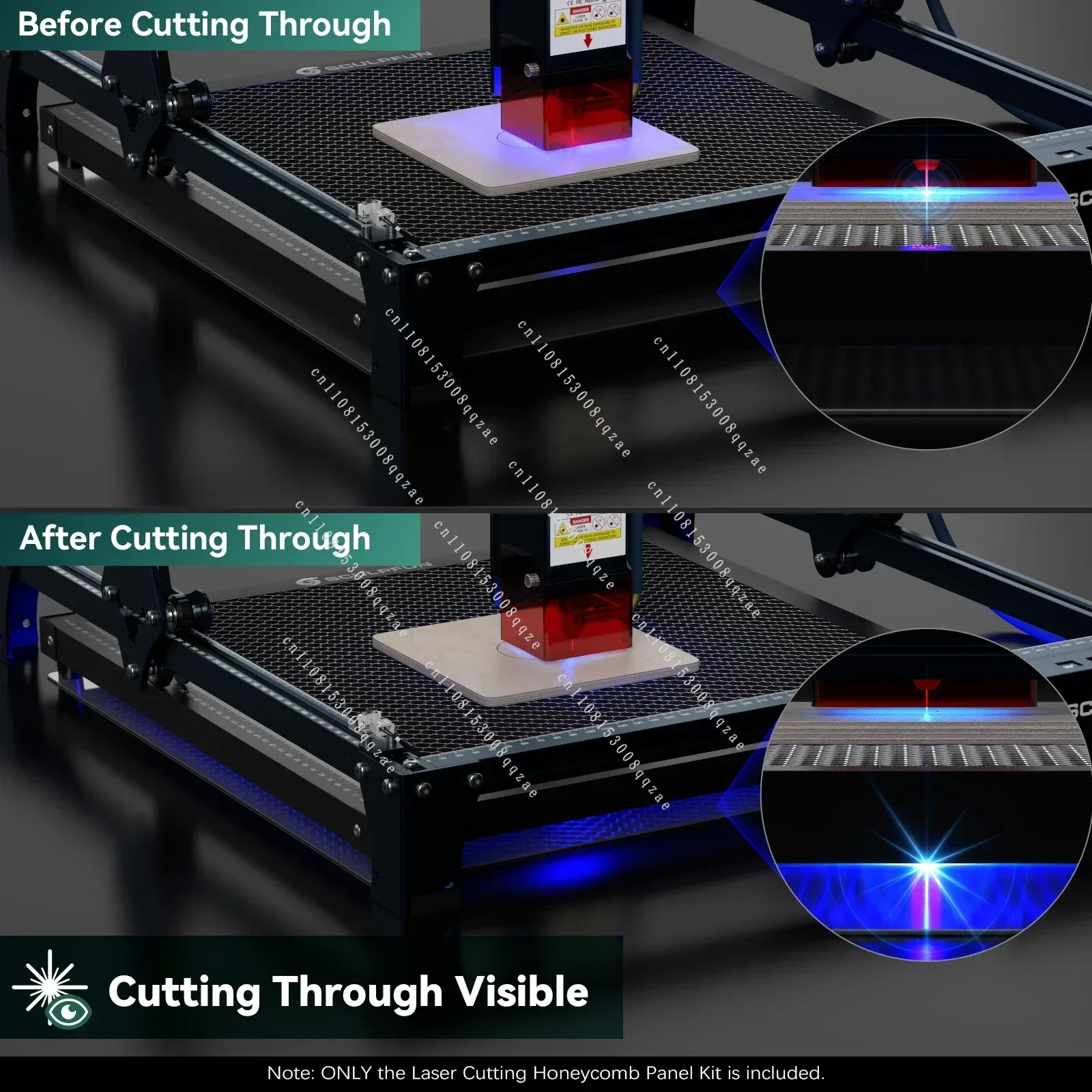 

Рабочий стол для лазерной резки сотовых панелей 800x800 мм, подходит для лазерного гравировального станка, профессиональные металлические зажимы