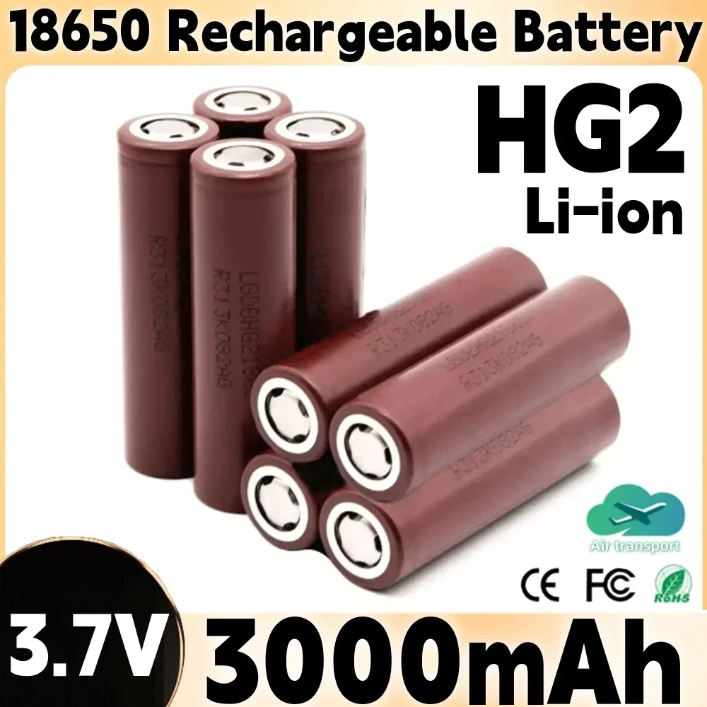 

2024 New Original HG2 18650 3000mAh battery 18650 HG2 3.7V discharge 20A dedicated For HG2 Power Rechargeable battery